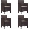 Trädgårds Matbordset 5 pcs Brun Konstrotting vidaXL 100 x 100 x 73 cm – miniatyr 5