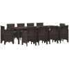 Trädgårds matgrupp 11 pcs Brun vidaXL 250 x 100 x 73 cm – miniatyr 2