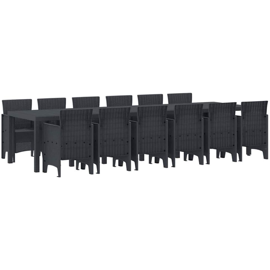 Trädgårds Matgrupp 13 pcs Antracit Polypropylen vidaXL 12 - Sits – bild 2
