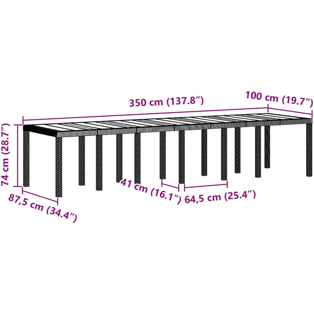 Trädgårds Matgrupp 13 pcs Antracit Polypropylen vidaXL 12 - Sits – bild 11