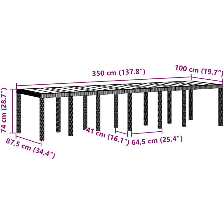 Trädgårds Matgrupp 13 pcs Antracit Polypropylen vidaXL 12 - Sits – bild 11