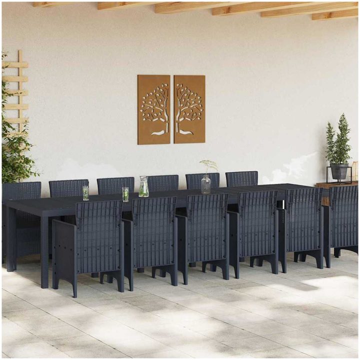Trädgårds Matgrupp 13 pcs Antracit Polypropylen vidaXL 12 - Sits – bild 3
