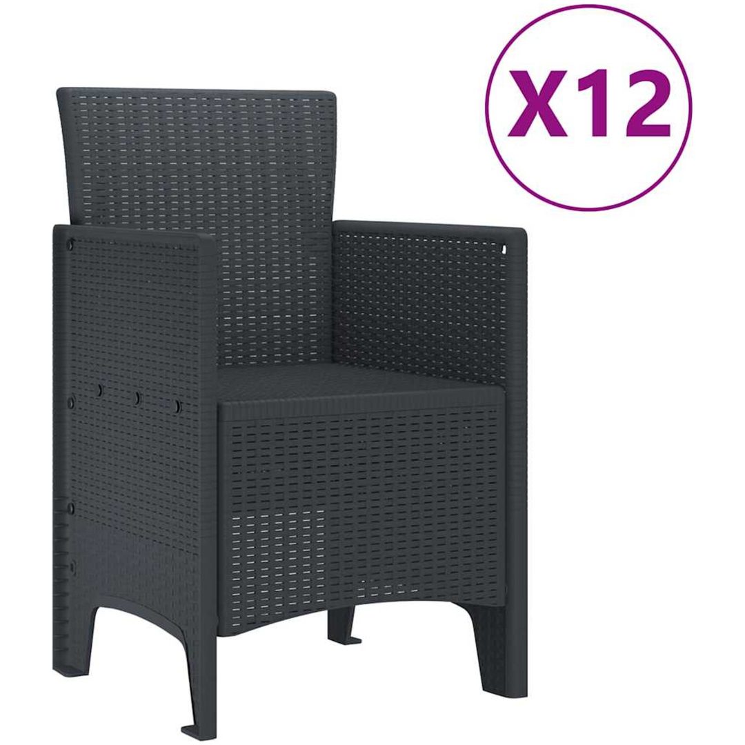 Trädgårds Matgrupp 13 pcs Antracit Polypropylen vidaXL 12 - Sits – bild 5