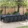Trädgårds Matgrupp 13 pcs Antracit Polypropylen vidaXL 12 - Sits – miniatyr 1