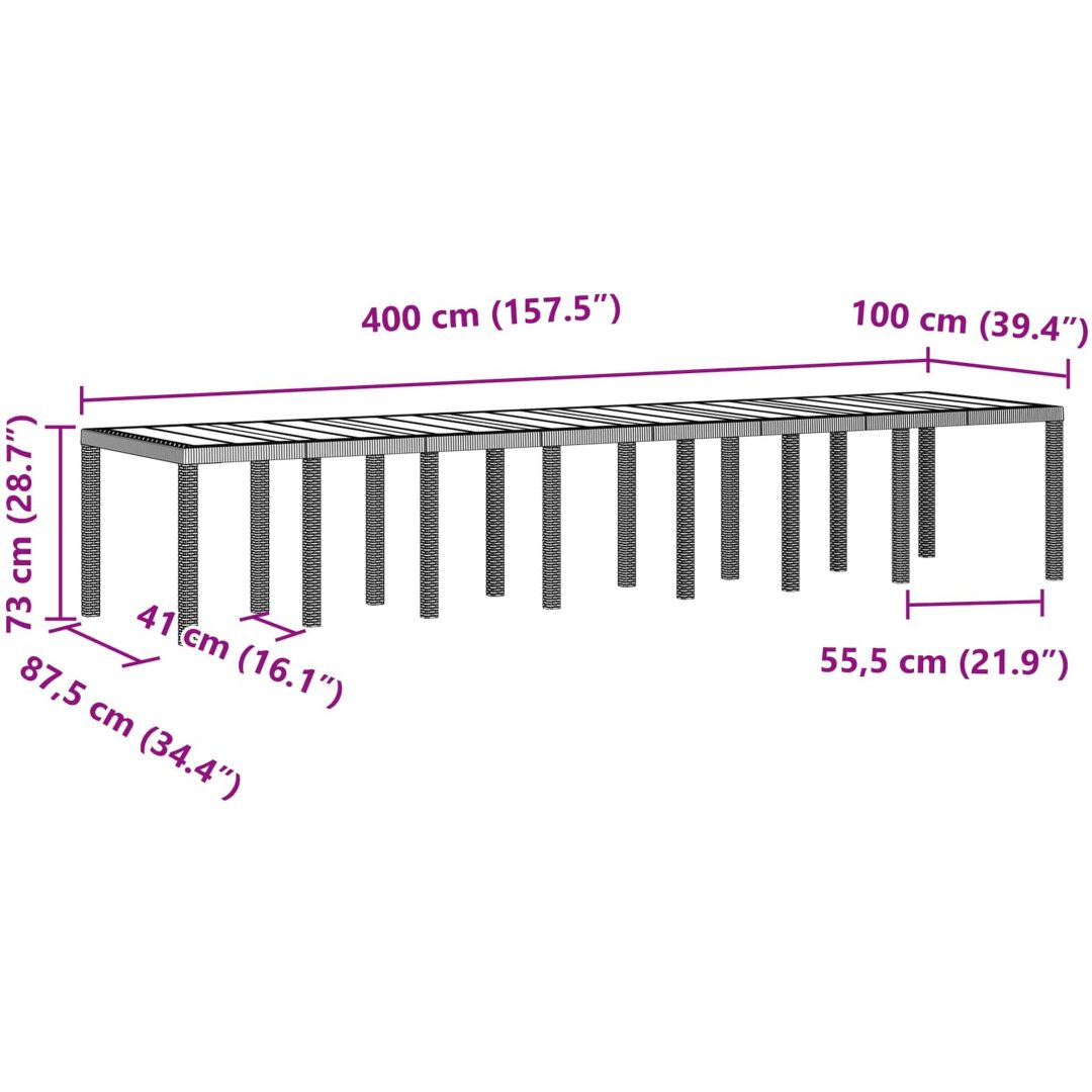 Trädgårds matgrupp 15 pcs Antracit Plast vidaXL Stor – bild 10