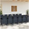 Trädgårds matgrupp 15 pcs Antracit Plast vidaXL Stor – miniatyr 3