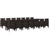 Trädgårds matgrupp 15 pcs Brun Polyetenrattan. vidaXL Stor – miniatyr 2