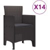 Trädgårds matgrupp 15 pcs Brun Polyetenrattan. vidaXL Stor – miniatyr 5