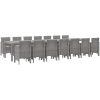 Trädgårds matgrupp 15 pcs Ljusgrå Konstrotting & Stål vidaXL 14 - Sits – miniatyr 2
