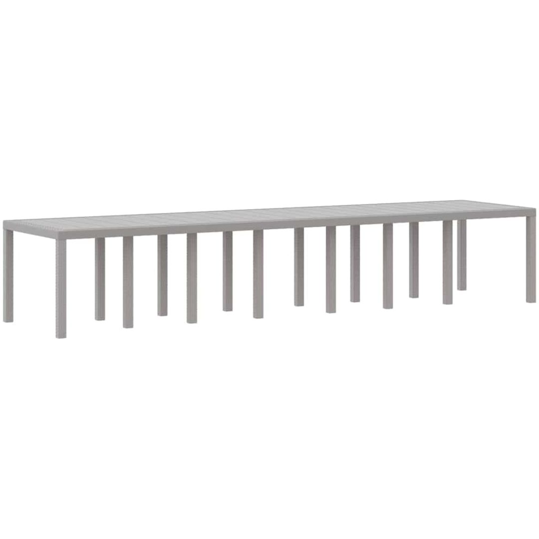 Trädgårds matgrupp 15 pcs Ljusgrå Konstrotting & Stål vidaXL 14 - Sits – bild 4