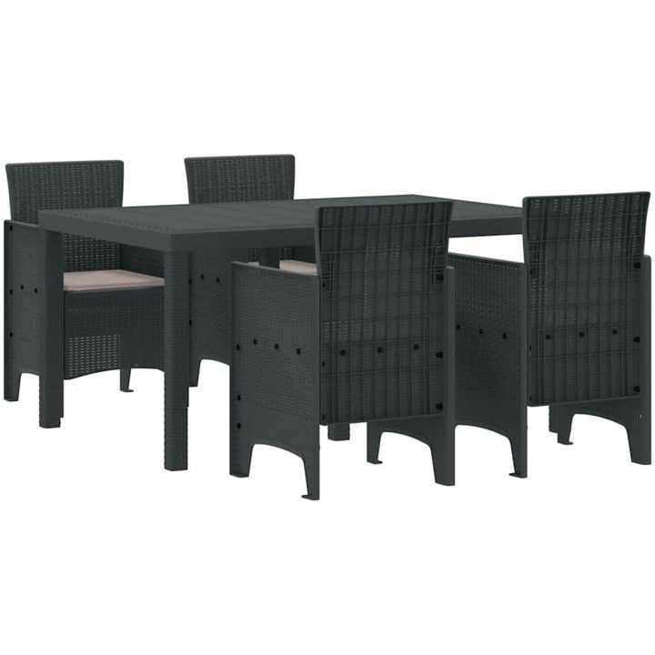 Trädgårds matgrupp 5 pcs Antracit vidaXL 150 x 100 x 73 cm – bild 2