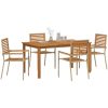 Trädgårds Matgrupp 5 pcs Beige vidaXL 150 x 90 x 74 cm – miniatyr 3