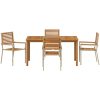 Trädgårds Matgrupp 5 pcs Beige vidaXL 150 x 90 x 74 cm – miniatyr 7