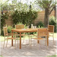 Trädgårds Matgrupp 5 pcs Beige vidaXL