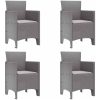 Trädgårds Matgrupp 5 pcs Ljusgrå PE Rattan vidaXL 150 x 100 x 73 cm – miniatyr 4
