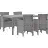 Trädgårds matgrupp 5 pcs Ljusgrå vidaXL 150 x 100 x 73 cm – miniatyr 2