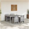 Trädgårds matgrupp 5 pcs Ljusgrå vidaXL 150 x 100 x 73 cm – miniatyr 3