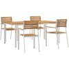 Trädgårds matgrupp 5 pcs Massivt akaciaträ & rostfritt stål vidaXL 180 x 90 x 75 cm – miniatyr 2