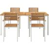 Trädgårds matgrupp 5 pcs Massivt akaciaträ & rostfritt stål vidaXL 180 x 90 x 75 cm – miniatyr 7