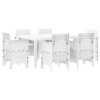 Trädgårds Matgrupp 7 pcs Vit Konstrotting vidaXL 150 x 100 x 73 cm – miniatyr 2