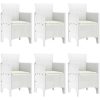 Trädgårds Matgrupp 7 pcs Vit Konstrotting vidaXL 150 x 100 x 73 cm – miniatyr 4