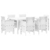 Trädgårds matgrupp 7 pcs Vit Rattan / Polyester vidaXL 150 x 100 x 73 cm – miniatyr 2