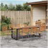 Trädgårds Matgrupp 9 pcs Grå Metall och trä vidaXL 200 x 90 x 75 cm – miniatyr 4