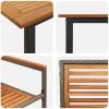 Trädgårds Matgrupp 9 pcs Grå Metall och trä vidaXL 200 x 90 x 75 cm – miniatyr 9