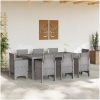 Trädgårds matgrupp 9 pcs Ljusgrå Konstrotting vidaXL 200 x 100 x 73 cm – miniatyr 3