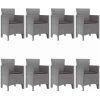 Trädgårds matgrupp 9 pcs Ljusgrå Konstrotting vidaXL 200 x 100 x 73 cm – miniatyr 4