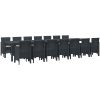 Trädgårds matgrupp med kuddar 15 pcs Antracit Plast Rattan vidaXL Stor – miniatyr 2