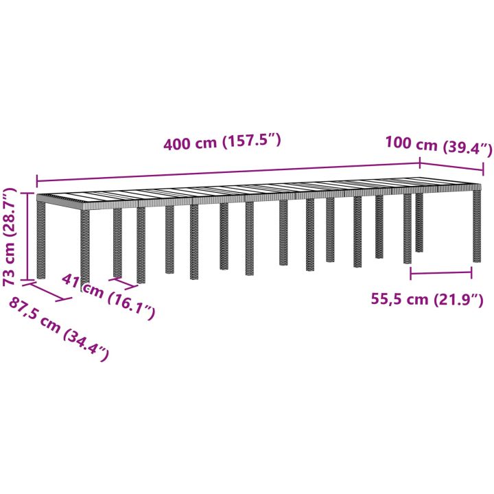 Trädgårds matgrupp med kuddar 17 pcs Antracit vidaXL Large – bild 11