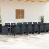 Trädgårds matgrupp med kuddar 17 pcs Antracit vidaXL Large – miniatyr 3
