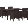Trädgårds matplats 5 pcs Brun Plast vidaXL 150 x 100 x 73 cm – miniatyr 2