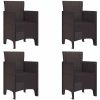 Trädgårds matplats 5 pcs Brun Plast vidaXL 150 x 100 x 73 cm – miniatyr 5