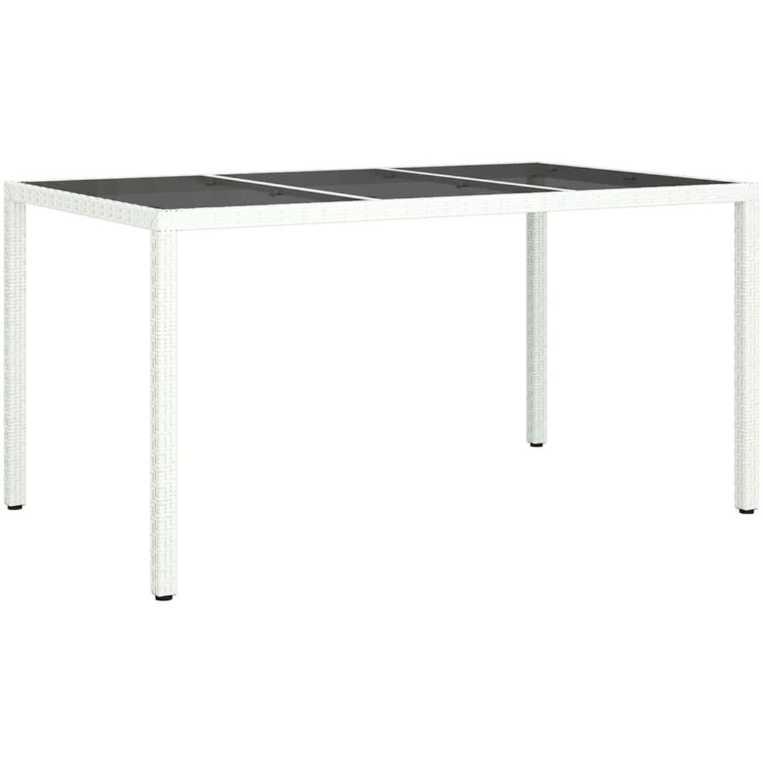 Trädgårds-matsalbord Vitt Konstrotting vidaXL 150 x 90 x 75 cm – bild 2