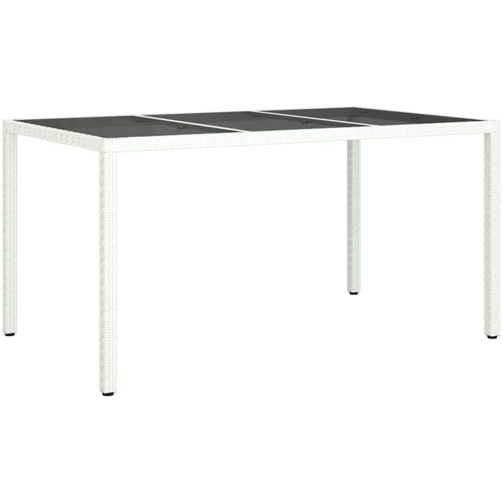 Trädgårds-matsalbord Vitt Konstrotting vidaXL 150 x 90 x 75 cm – bild 2