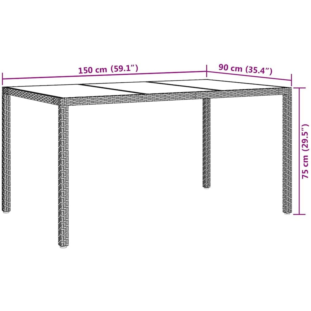Trädgårds-matsalbord Vitt Konstrotting vidaXL 150 x 90 x 75 cm – bild 7