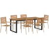 Trädgårds matsalset 7 pcs Beige vidaXL 200 x 90 x 75 cm – miniatyr 2