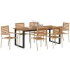 Trädgårds matsalset 7 pcs Beige vidaXL 200 x 90 x 75 cm – miniatyr 3