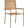 Trädgårds matsalset 7 pcs Beige vidaXL 200 x 90 x 75 cm – miniatyr 5