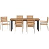 Trädgårds matsalset 7 pcs Beige vidaXL 200 x 90 x 75 cm – miniatyr 7