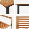 Trädgårds matsalset 7 pcs Beige vidaXL 200 x 90 x 75 cm – miniatyr 9