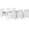Trädgårds matsalset 7 pcs Vit Konstrotting vidaXL 200 x 100 x 73 cm – miniatyr 2