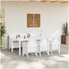 Trädgårds matsalset 7 pcs Vit Konstrotting vidaXL 200 x 100 x 73 cm – miniatyr 3