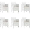 Trädgårds matsalset 7 pcs Vit Konstrotting vidaXL 200 x 100 x 73 cm – miniatyr 5