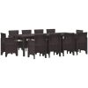Trädgårds Matsalsset 11 pcs Brun Konstrotting vidaXL 250 x 100 x 73 cm – miniatyr 2