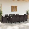 Trädgårds Matsalsset 11 pcs Brun Konstrotting vidaXL 250 x 100 x 73 cm – miniatyr 3