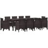 Trädgårds Matsalsset 11 pcs Brun PE Rattan vidaXL 250 x 100 x 73 cm – miniatyr 2