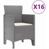 Trädgårds Matsalsset 17 pcs Ljusgrå Rattan / Metall vidaXL Large – miniatyr 5